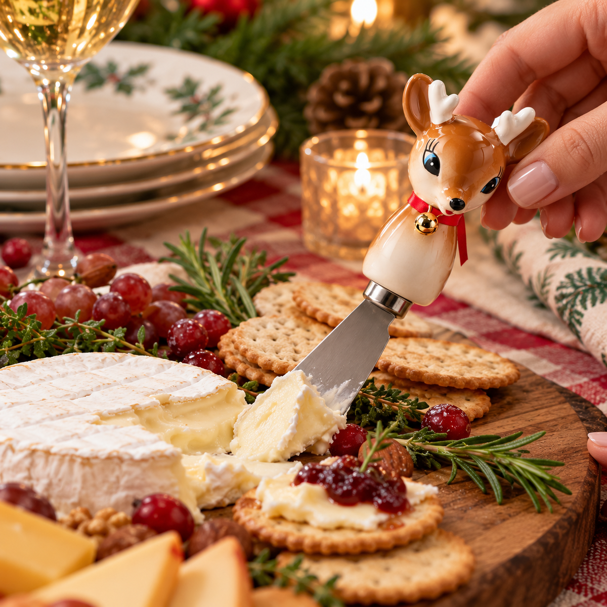 Tinsel Town Deer Ceramic Spreader – 5"