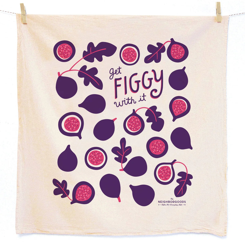 Dish Towel & Sponge Cloth Gift Set – "Get Figgy With It" Figs