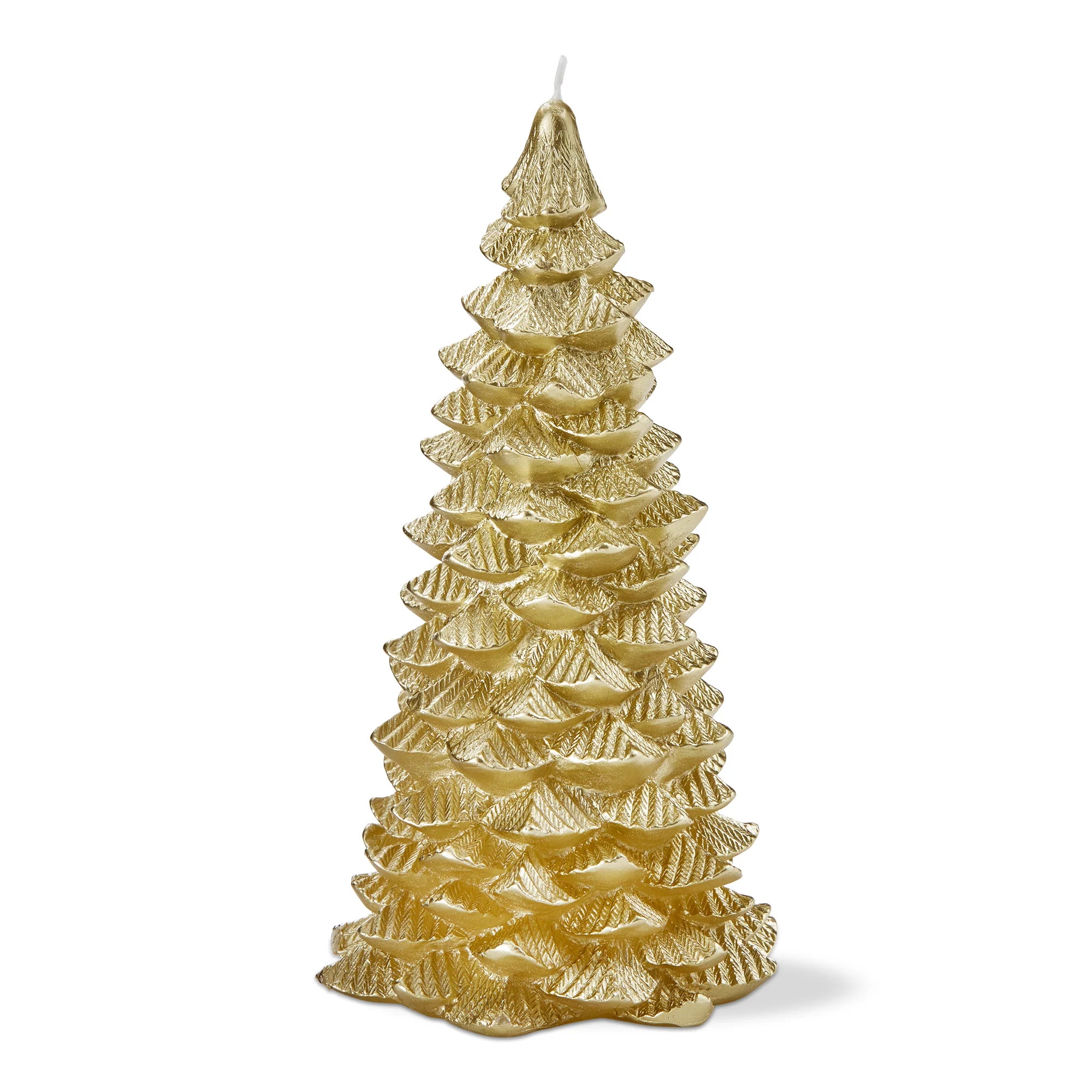 Tag Fir Tree Candle – 8.5"- Gold