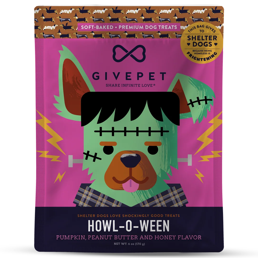 GivePet Soft Baked Dog Treats – Howl-O-Ween – 6oz Bag