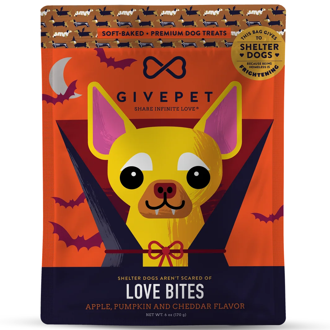 GivePet Soft Baked Dog Treats – Love Bites – 6oz Bag