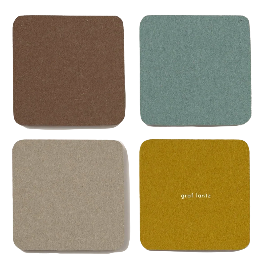 Graf Lantz Bierfilzl Square Felt Coaster – London Fog – 4pk