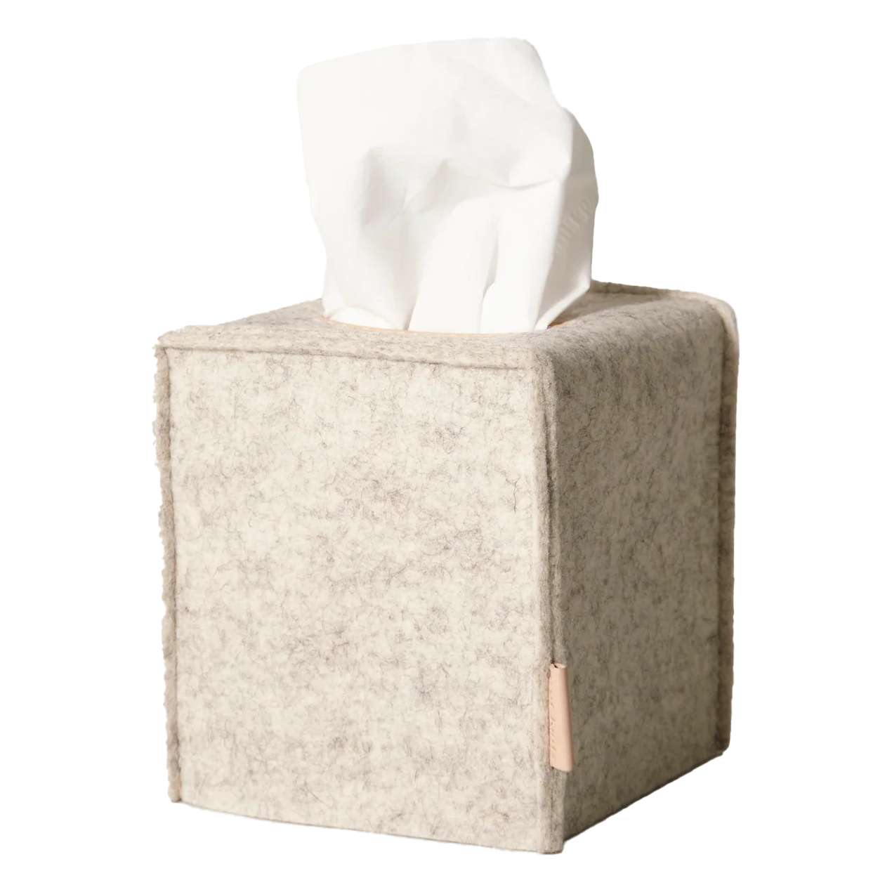 Graf Lantz Small Felt Tissue Box Cover – Heather White