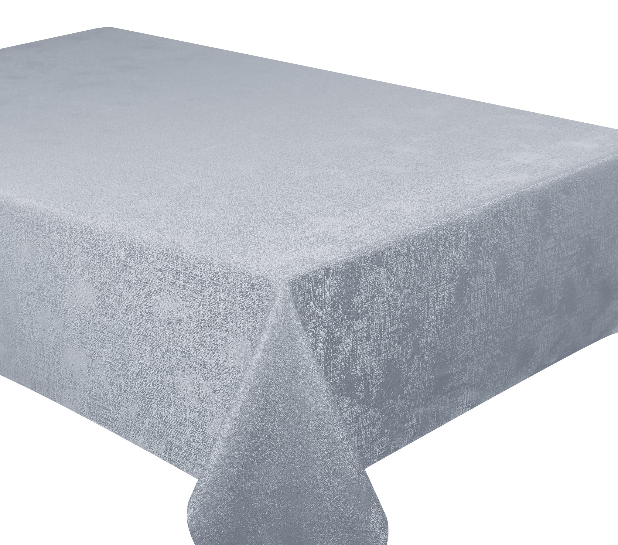 Looks & Feels Like Silk Polyester Table Cloth – Silver/Gray Glimmer – 60"x 90"