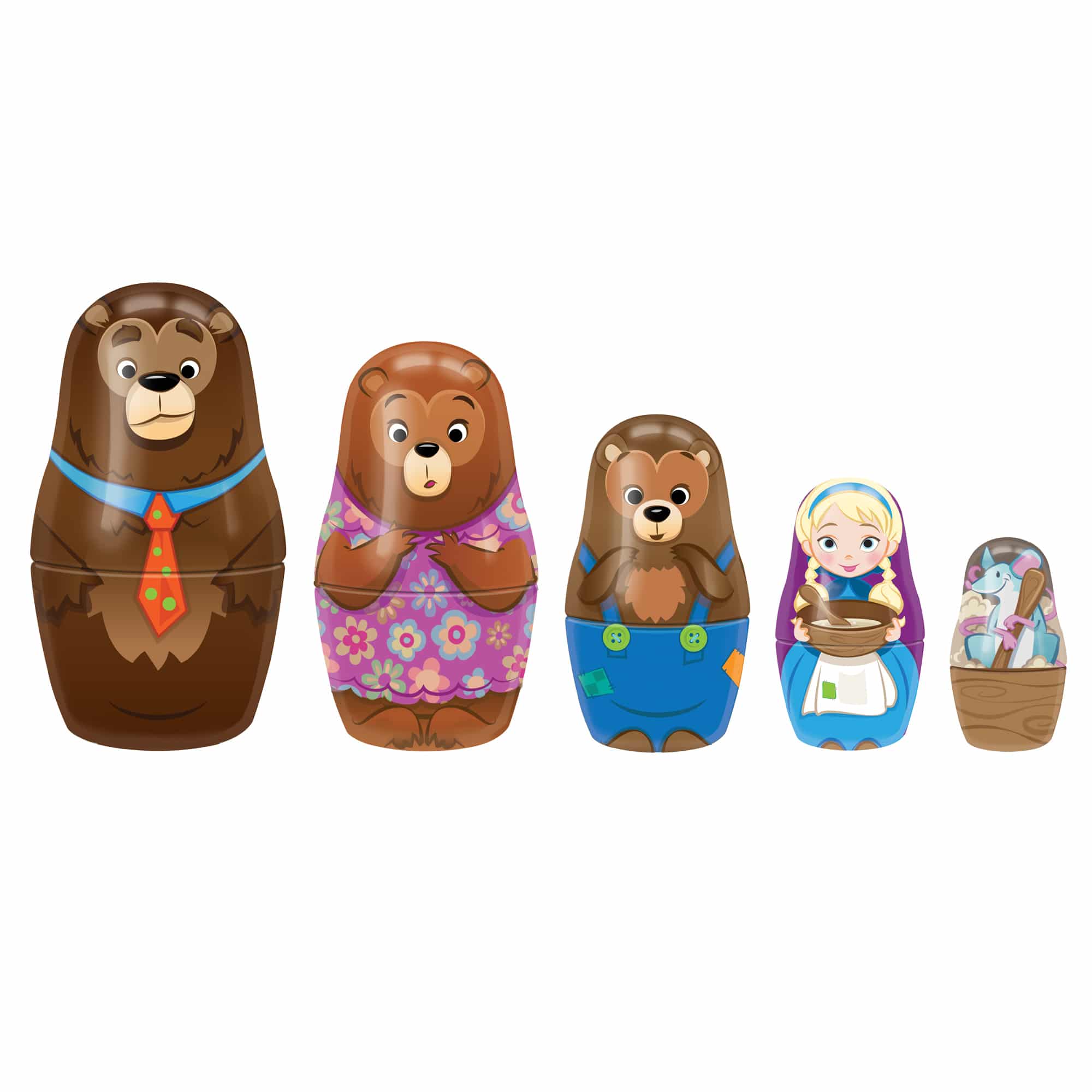 Goldilocks & The Three Bears Nesting Dolls Toy for Kids