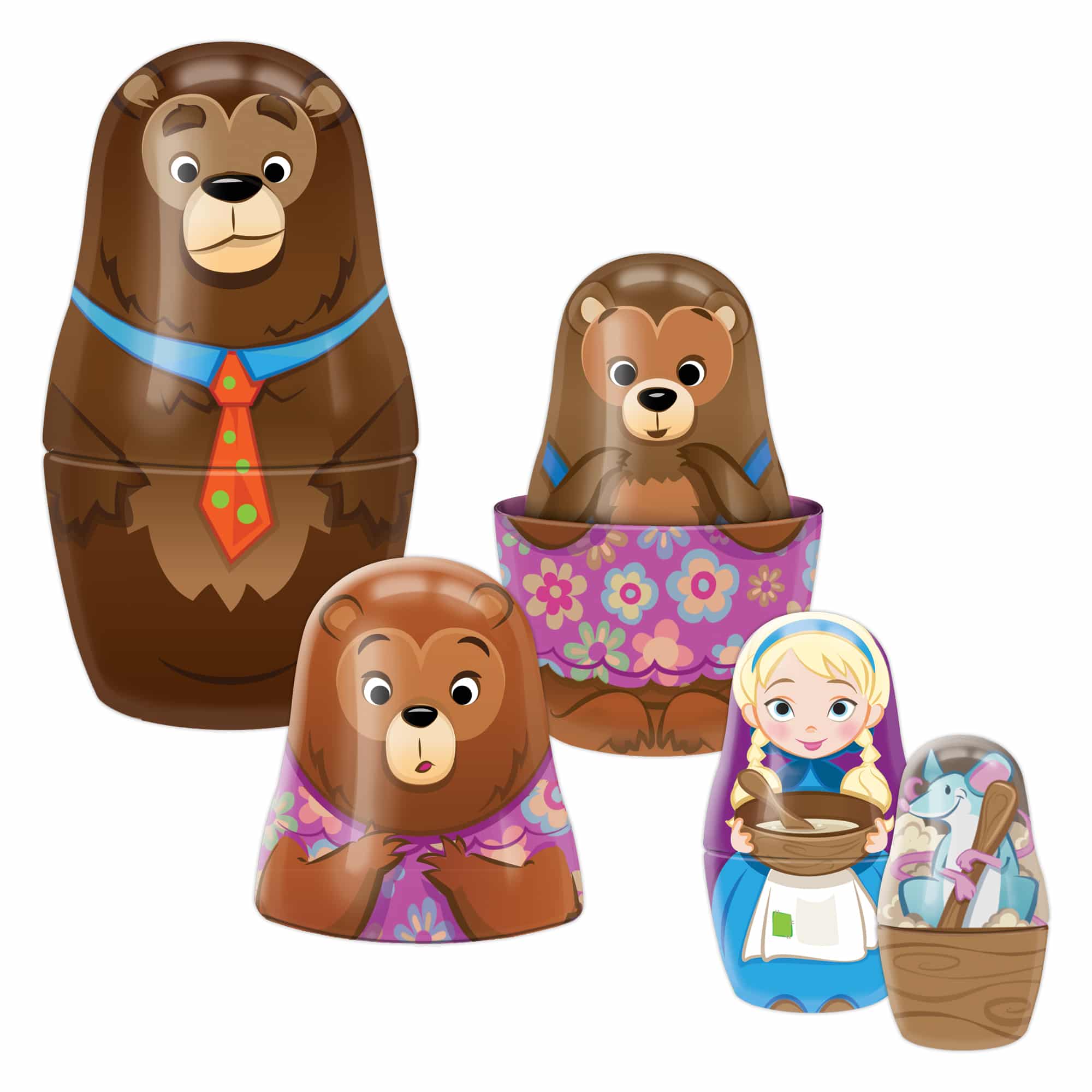 Goldilocks & The Three Bears Nesting Dolls Toy for Kids