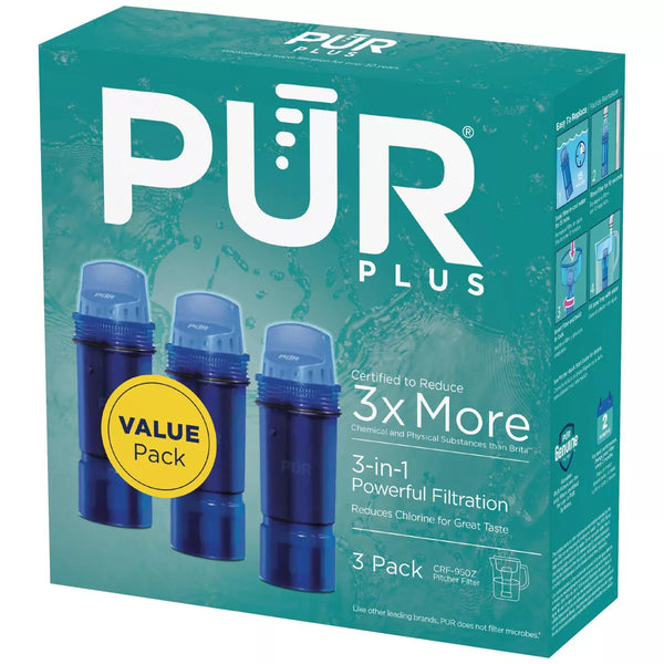 Pur Plus Water Pitcher Replacement Filters - Pack of 3