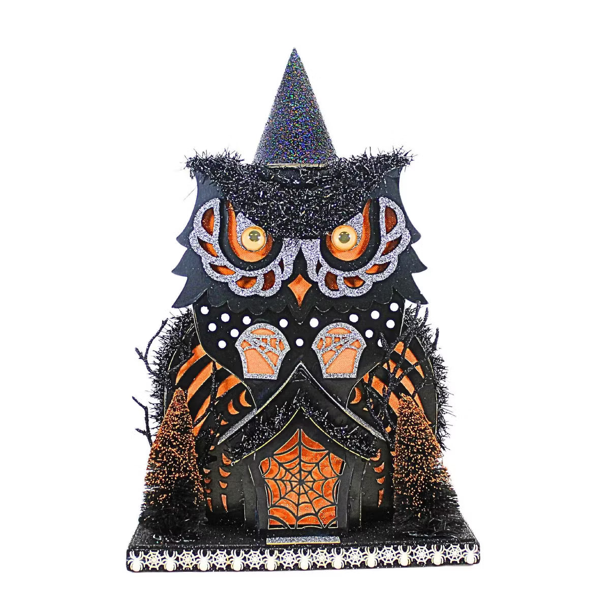 Lighted Owl House - 3 Assorted Styles – Each Sold Separately – 12" x 14"