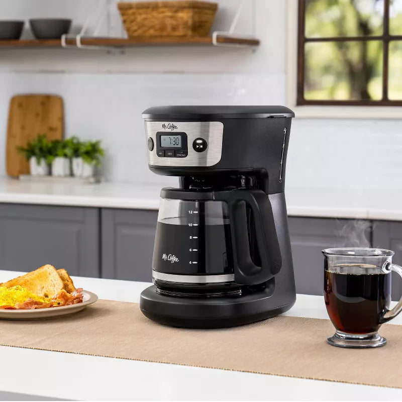 Mr. Coffee Pause N' Serve Programmable Coffeemaker – 12 Cups – Black – S. Feldman Housewares