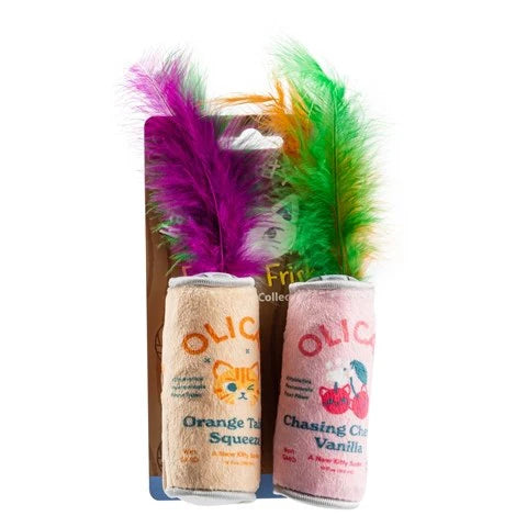 Haute Diggity Dog Designer Inspired Plush Cat Toy – Olicat Cherry & Orange