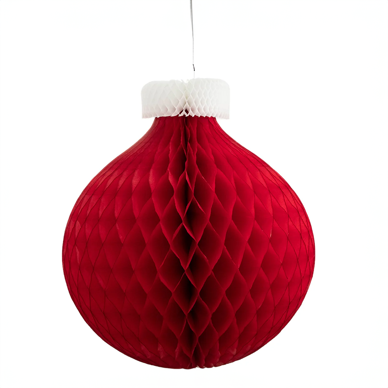 Honeycomb Red Paper Classic Christmas Ornament - Medium – 20"