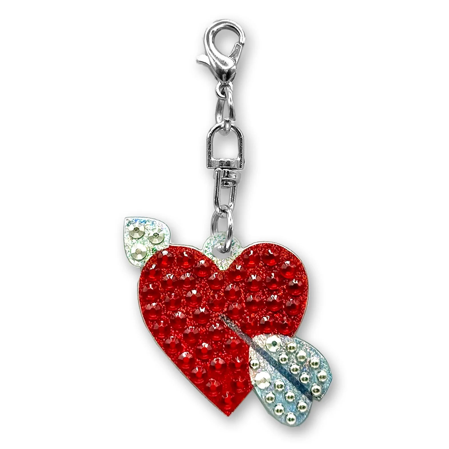 StickerBeans Clip on Sparkling Rhinestone Charms – Heart With Arrow
