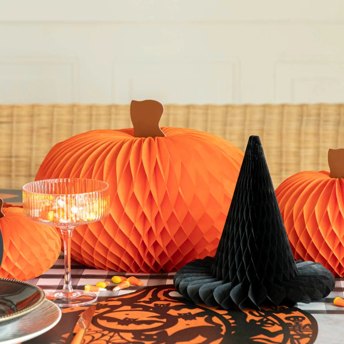 Honeycomb Pumpkins – Set of 3