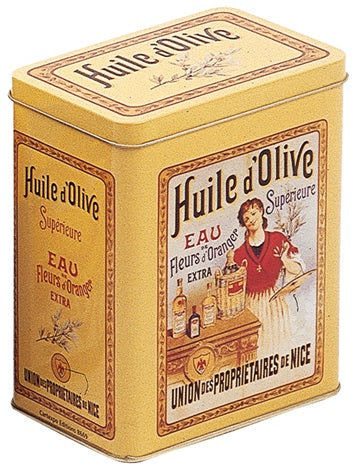 French Nostalgia Olive Oil Superieure Large Metal Storage Canister