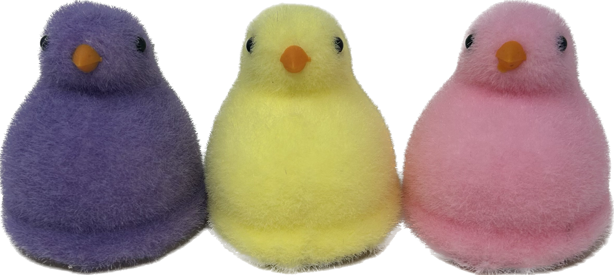 Flocked Marshmallow Easter Chick – Assorted Colors – SOLD INDIVIDUALLY