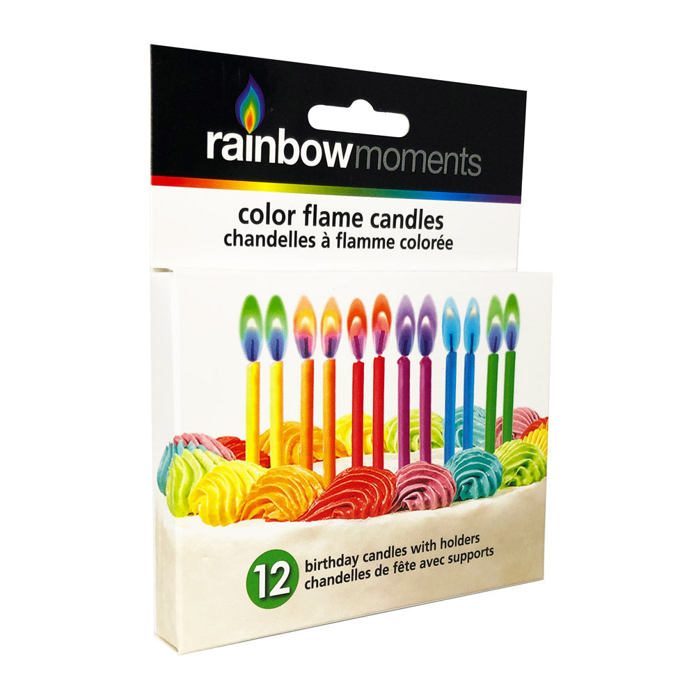 Color Flame Candles – Multi-Color Pack of 12