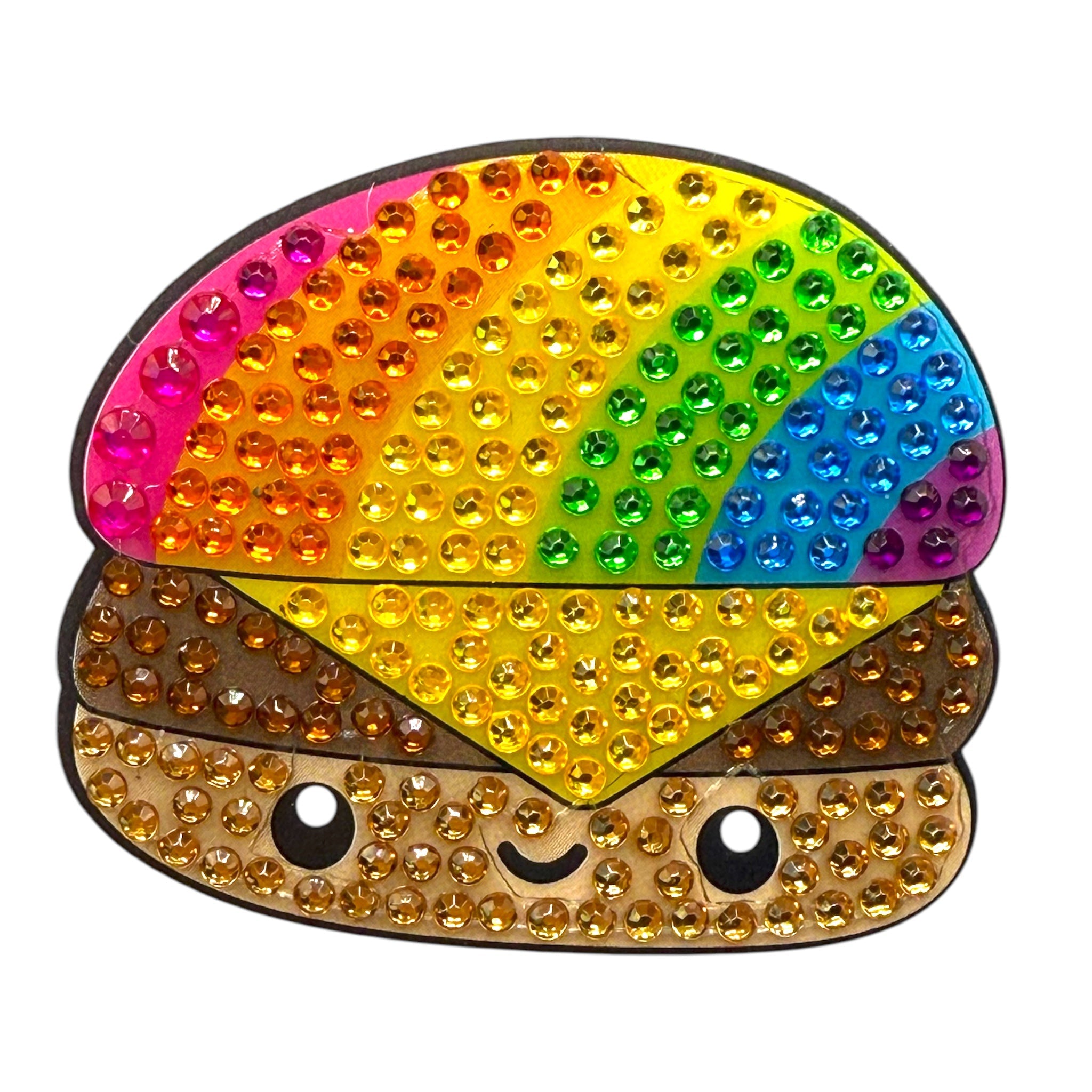 Hamburguesa Arcoíris Avión Pegatina Brillante – 2"