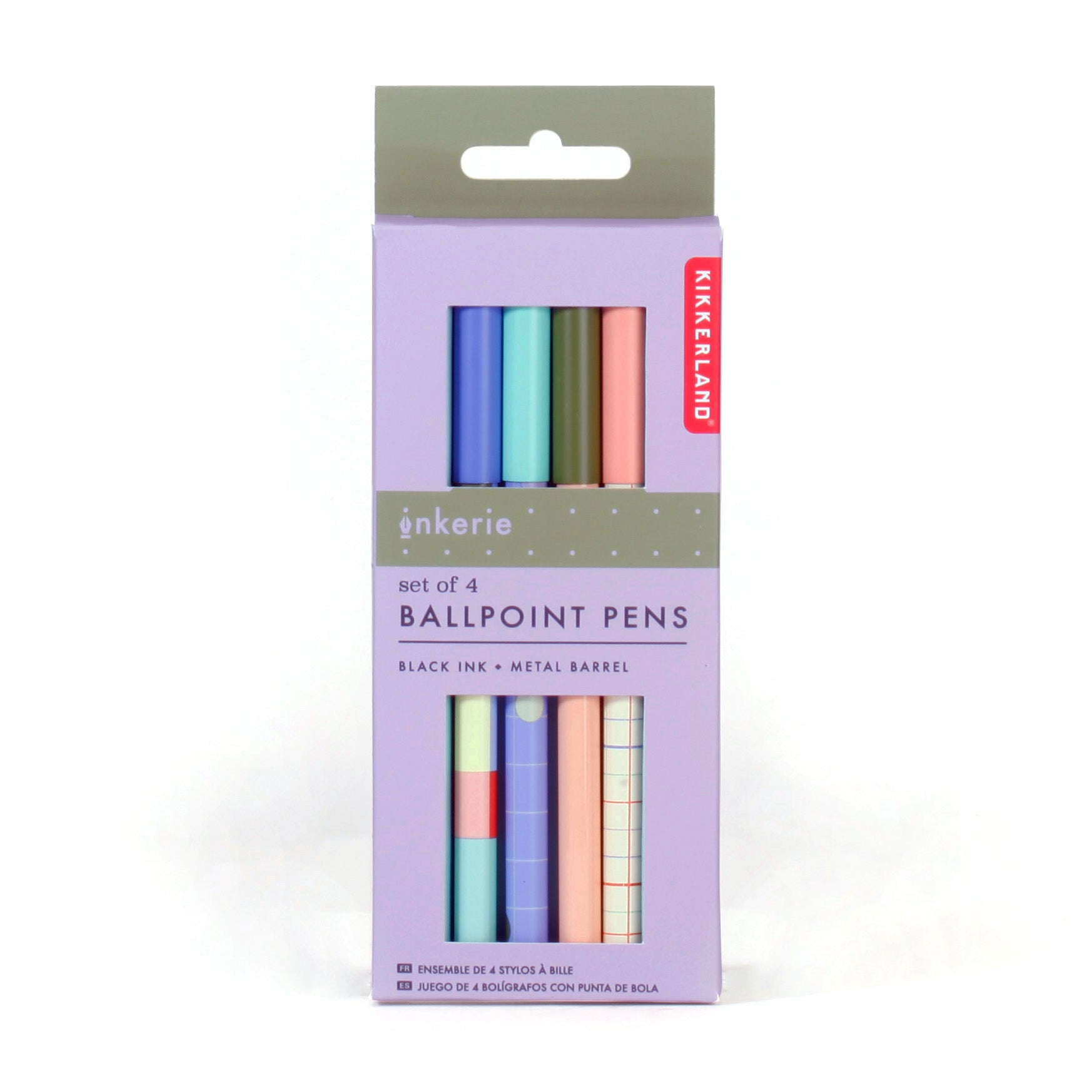 Kikkerland Inkerie Ballpoint Pens – Set of 4