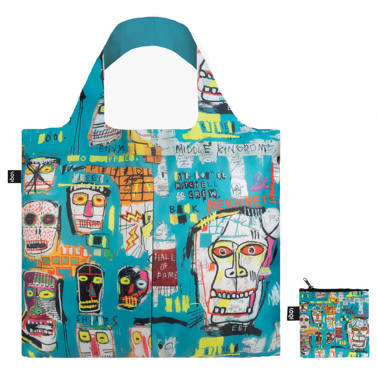 LOQI Recycled Reusable Tote Bag – Jean-Michel Basquiat – Skull