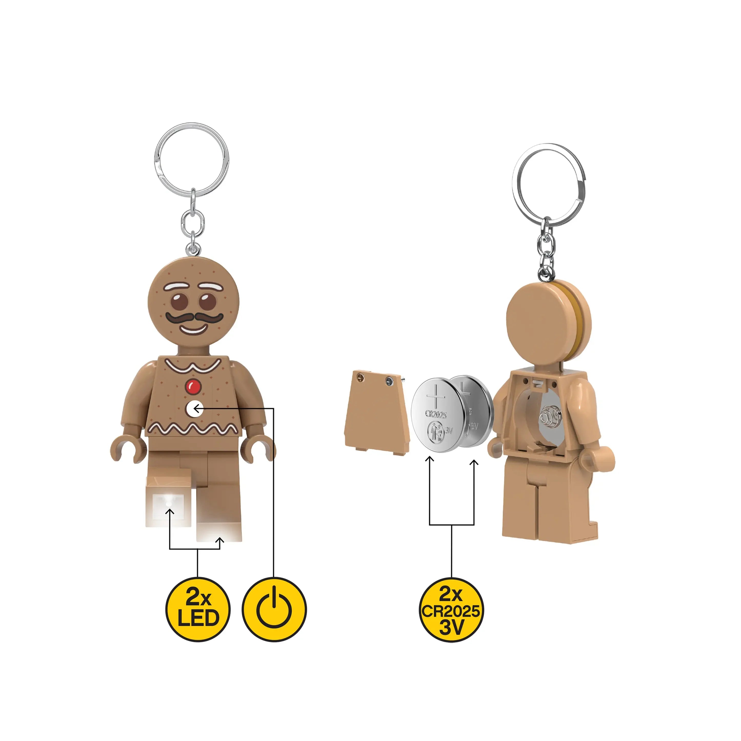 Llavero con luz de minifigura LEGO - Hombre de jengibre