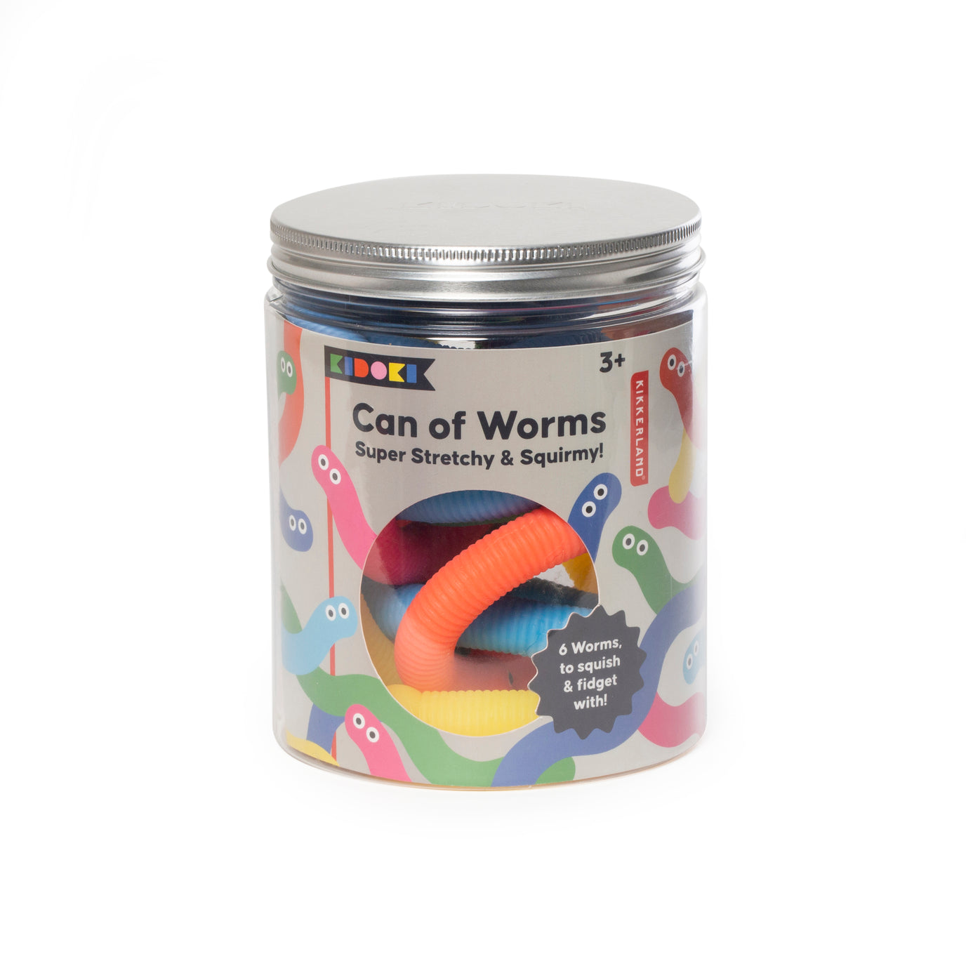 Kidoki Can of Worms Fidget Toy – Can of 6