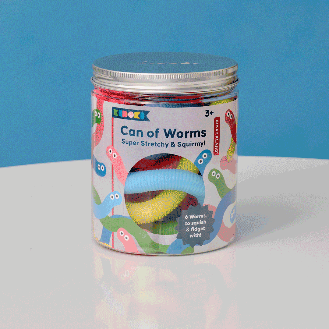 Kidoki Can of Worms Fidget Toy – Can of 6