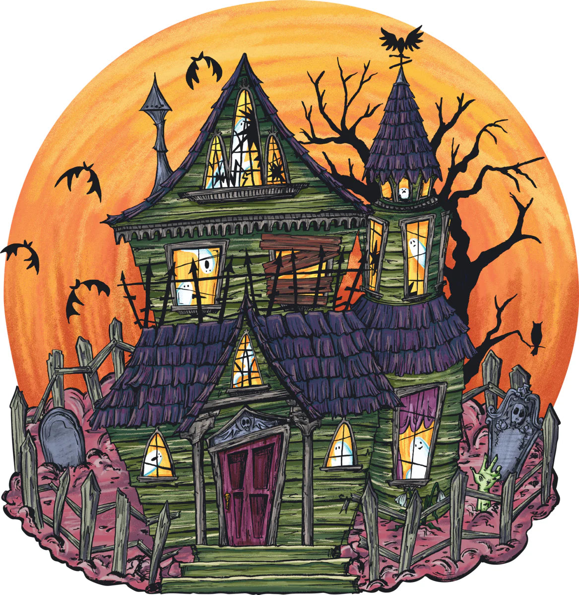 Haunted House Die-Cut Paper Placemats - 12 Per Package