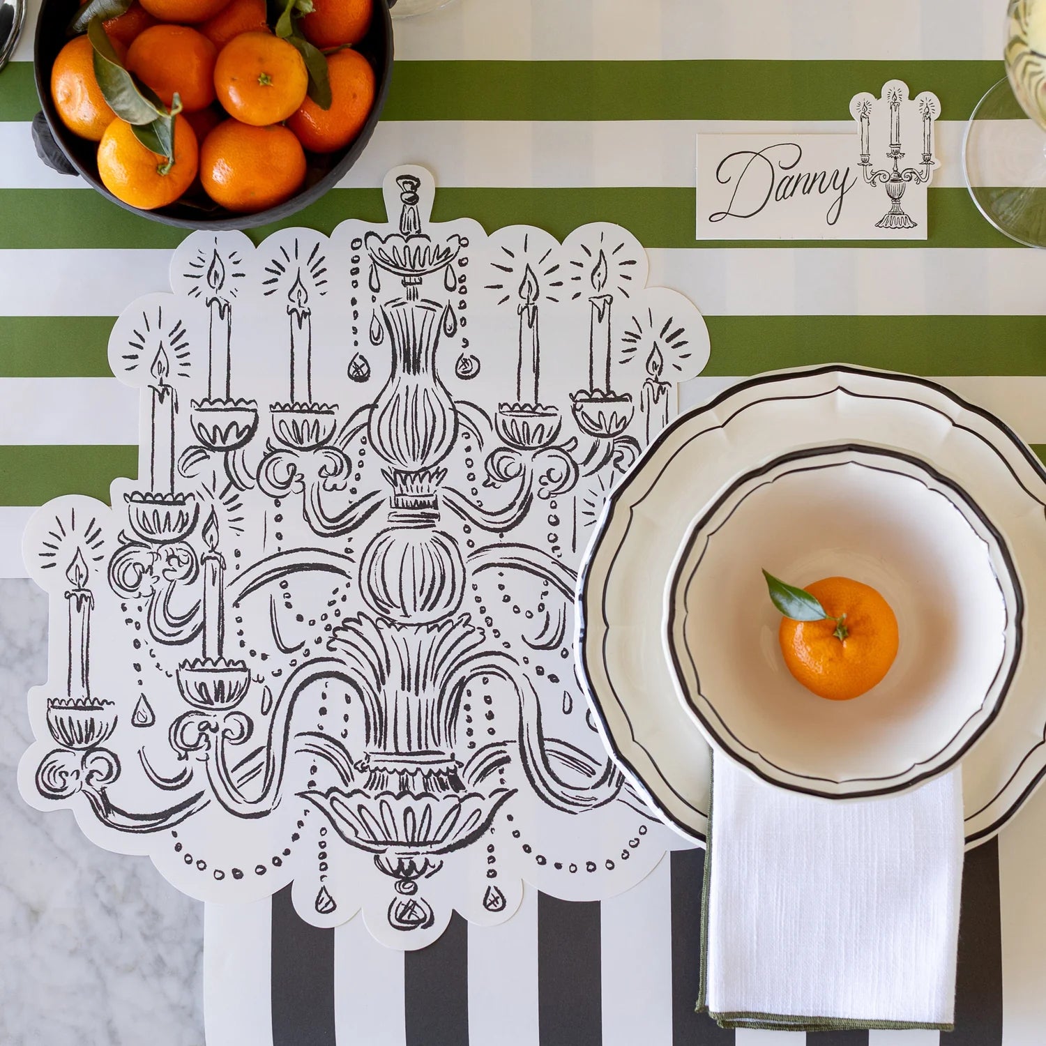 Hester & Cook Paper Placemats - Die-Cut Chandelier Placemat – Pack of 12