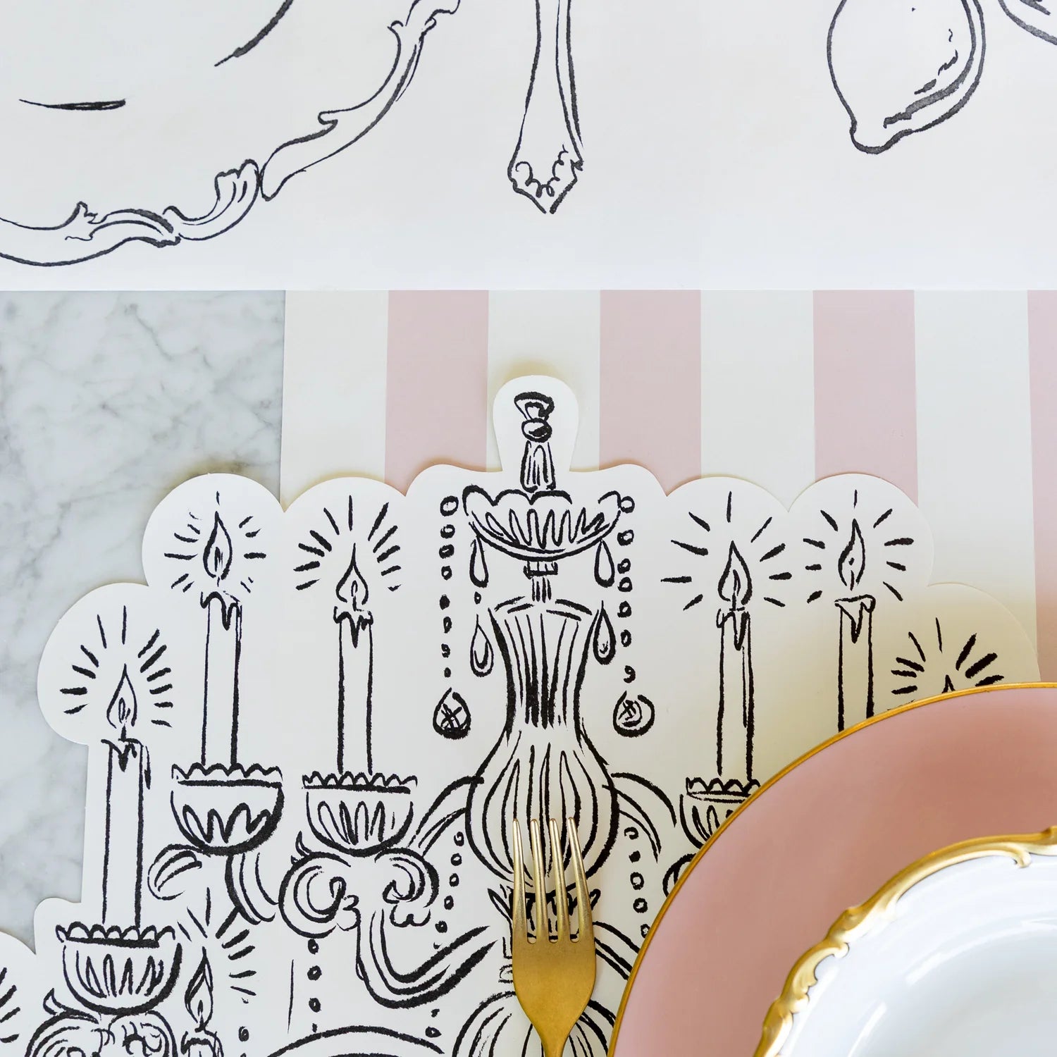 Hester & Cook Paper Placemats - Die-Cut Chandelier Placemat – Pack of 12
