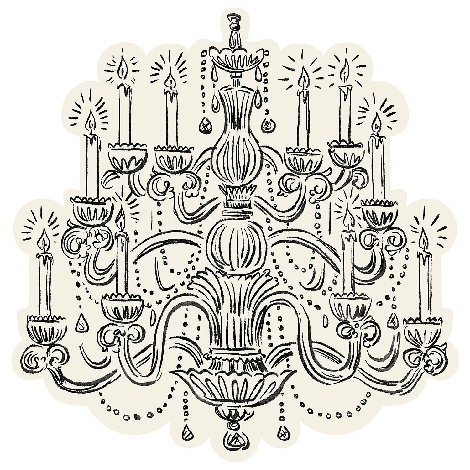 Hester & Cook Paper Placemats - Die-Cut Chandelier Placemat – Pack of 12