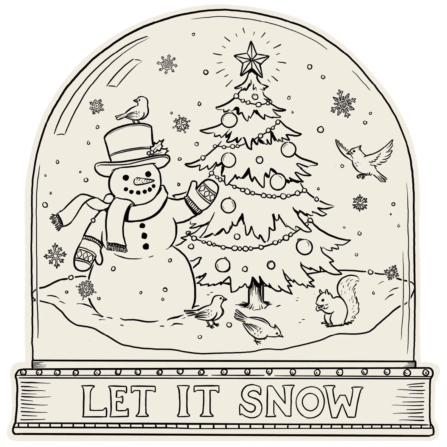 Hester & Cook Die-cut Coloring Paper Placemats – Snow Globe – 12 Pack