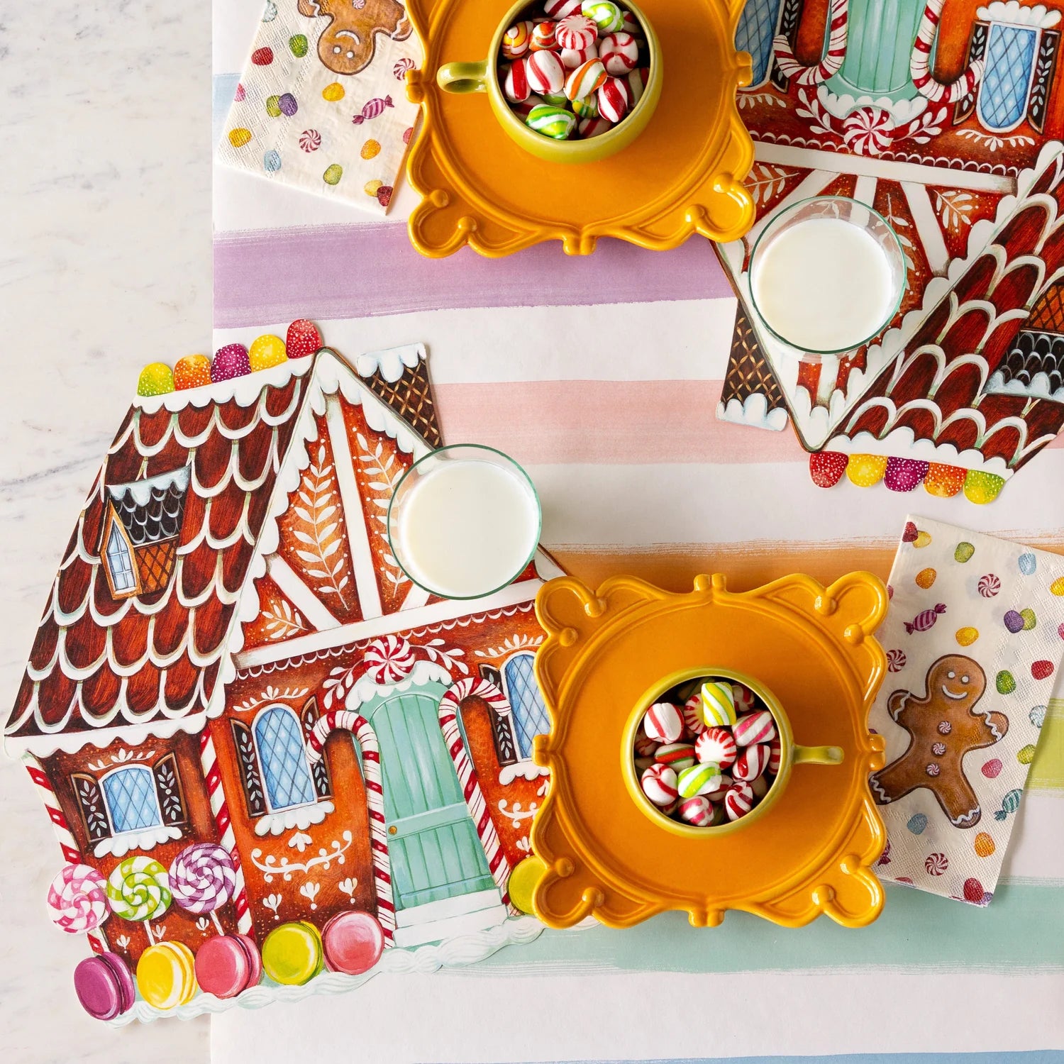 Hester & Cook Die-cut Placemats – Gingerbread – 12 Pack