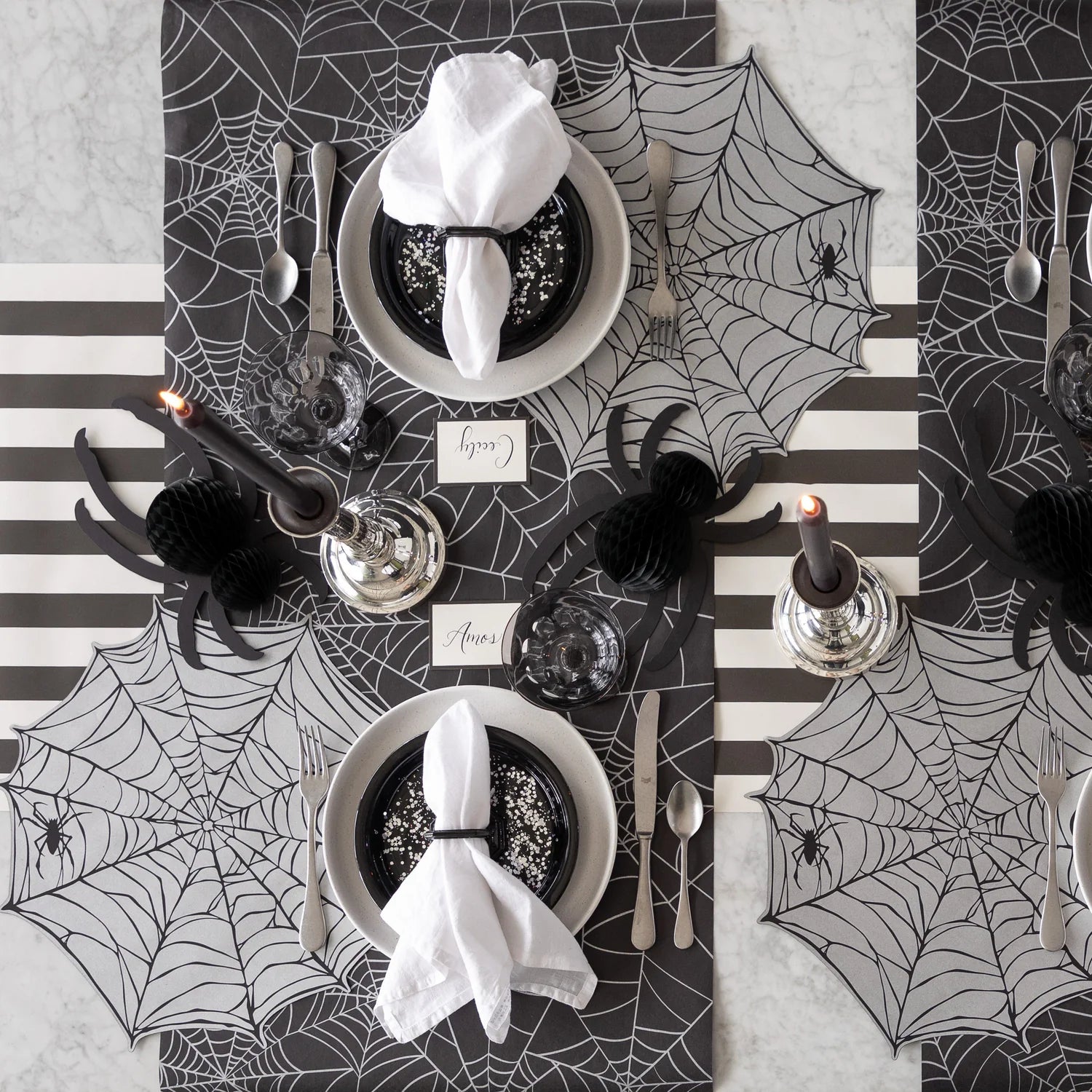 Hester & Cook Paper Placemats - Die-cut Spiderweb – Pack of 12