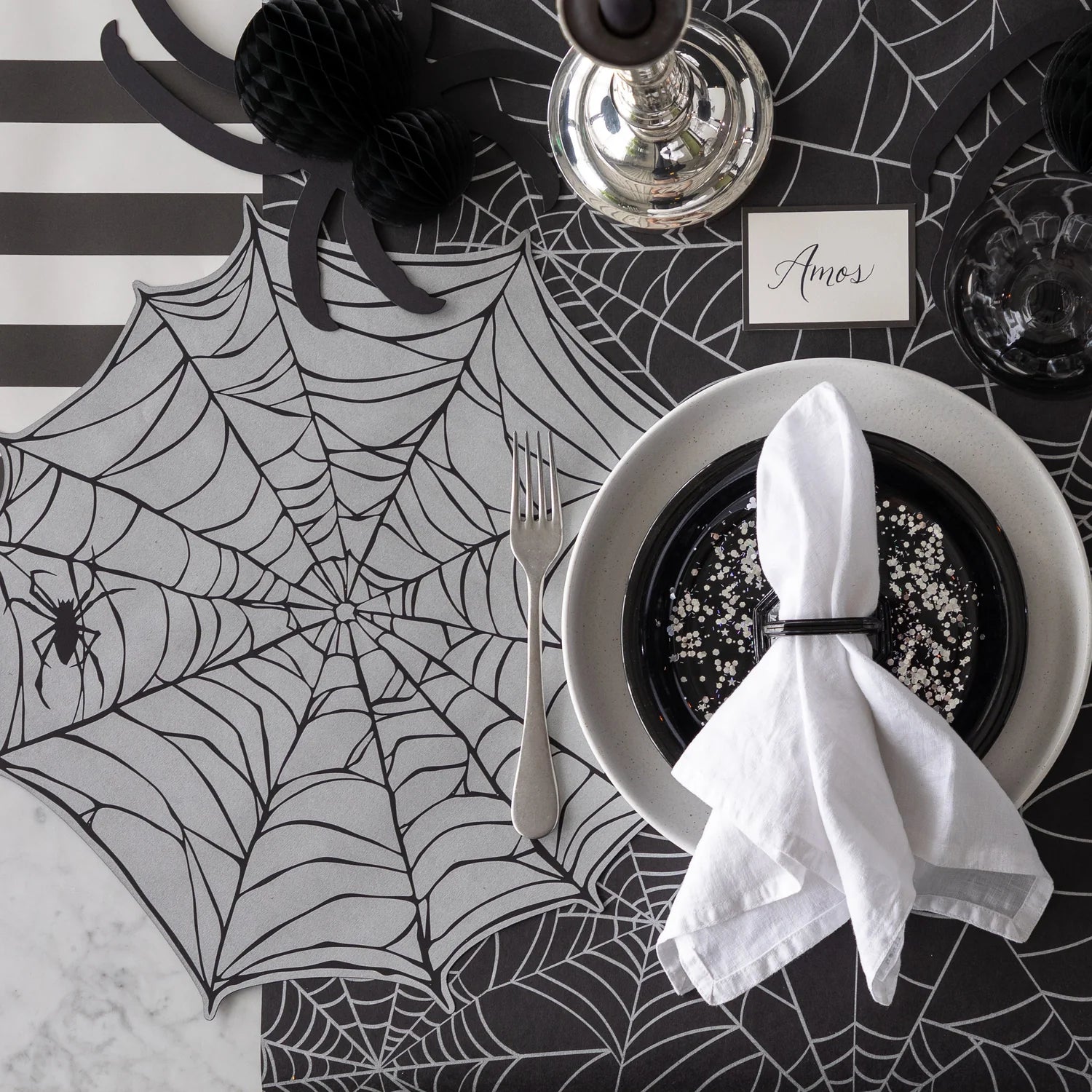 Hester & Cook Paper Placemats - Die-cut Spiderweb – Pack of 12