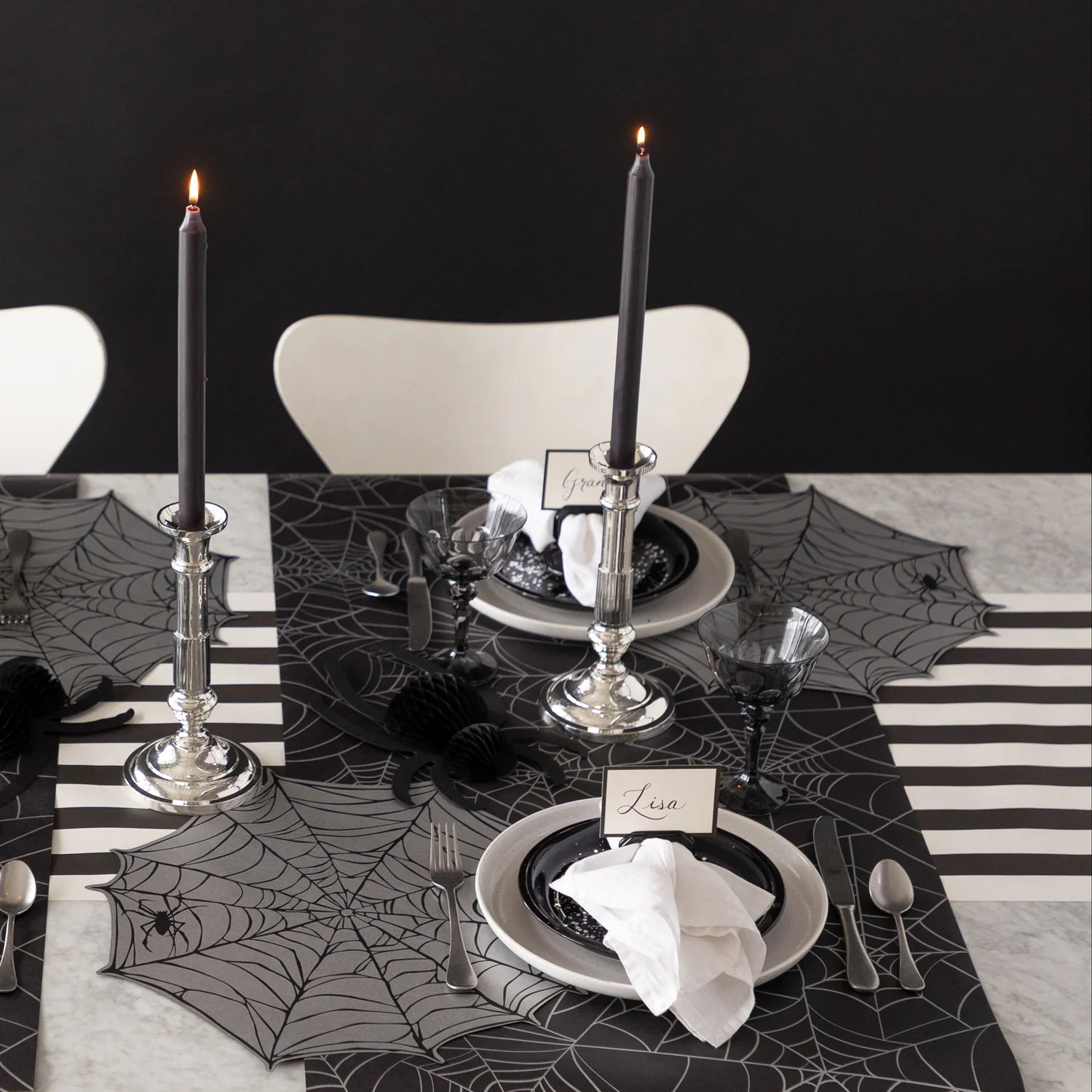 Hester & Cook Paper Placemats - Die-cut Spiderweb – Pack of 12