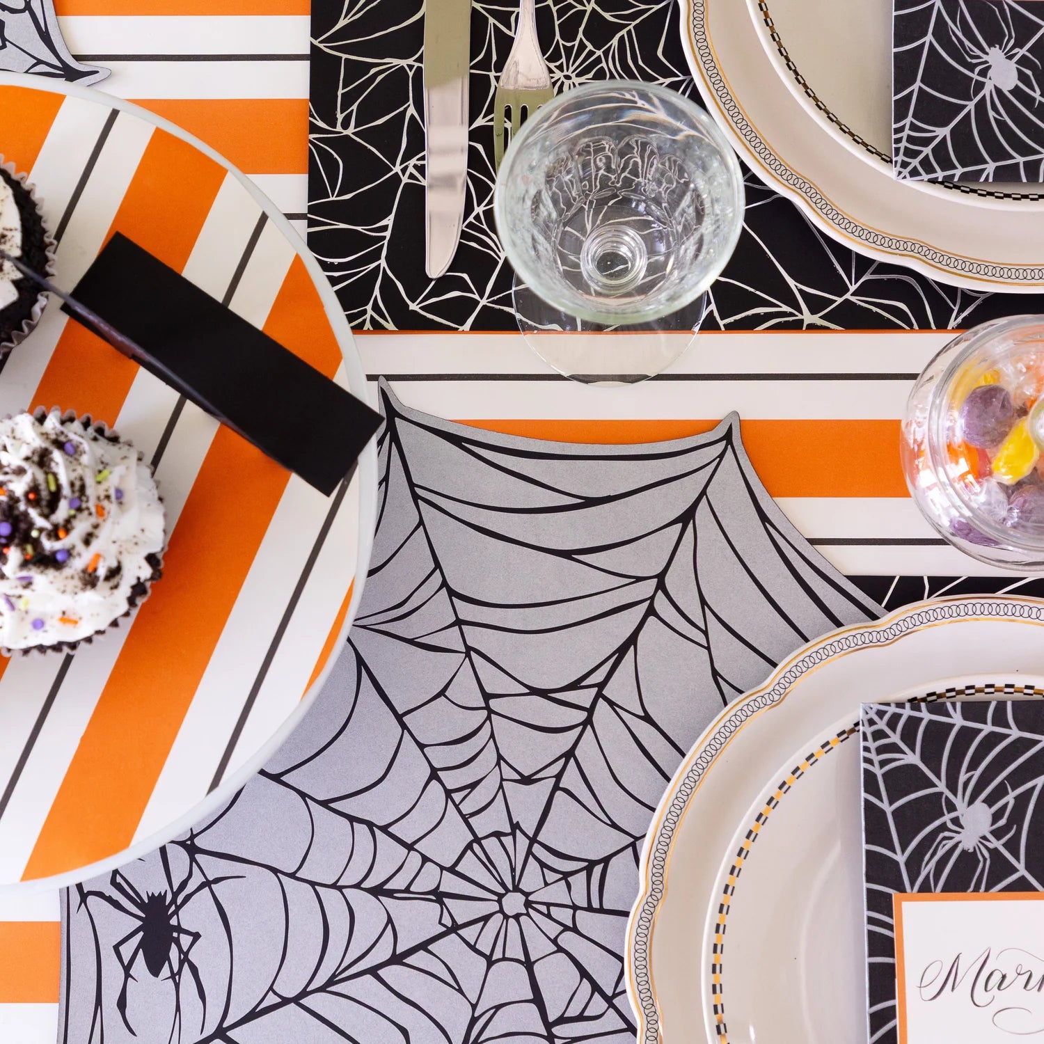 Hester & Cook Paper Placemats - Die-cut Spiderweb – Pack of 12