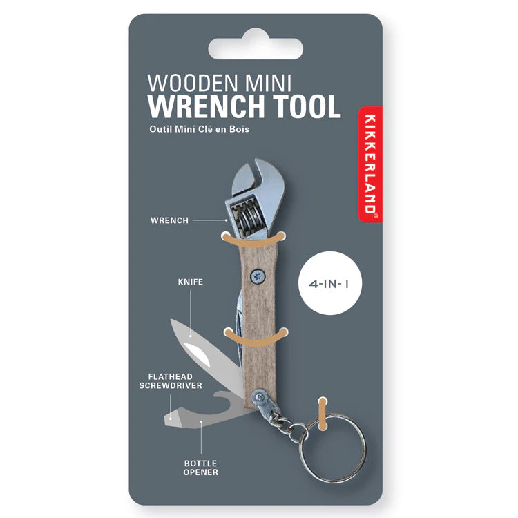 Kikkerland Wood Mini Wrench Tool