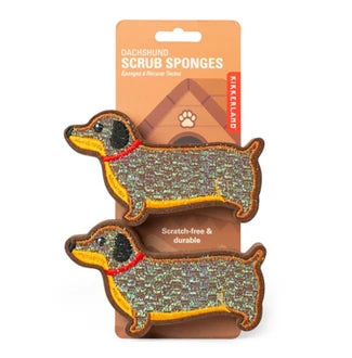 Kikkerland Dachshund Scrub Sponges – Set of 2