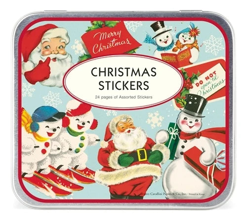 Cavallini & Co. Christmas Tin Of Stickers –With Over 100 Stickers