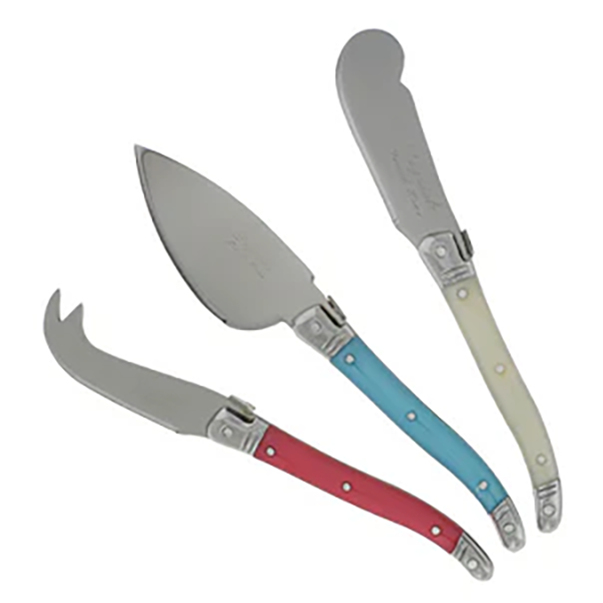 Laguiole Cheese Knife Set of 3 – Cream | Coral |Turquoise