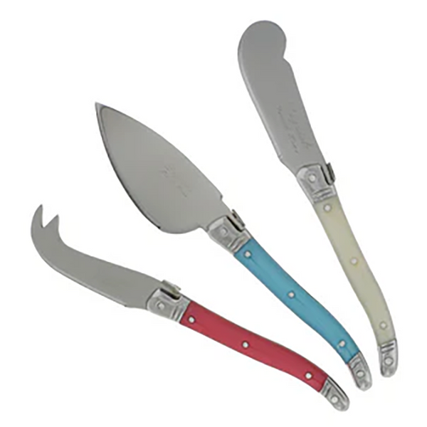 Laguiole Cheese Knife Set of 3 – Cream | Coral |Turquoise – S