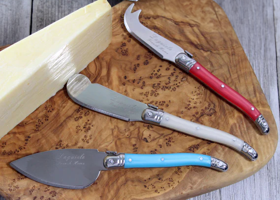 Laguiole Cheese Knife Set of 3 – Cream | Coral |Turquoise