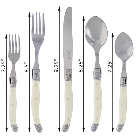 Laguiole 20-Piece French Ivory Flatware Set – Service for 4
