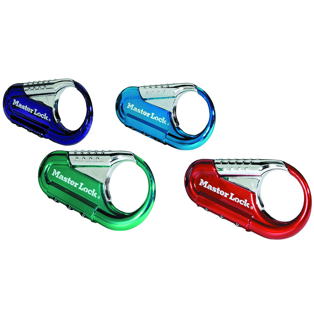 Backpack/Luggage Carabiner Style Combination Lock – Assorted Colors - Sold Individually