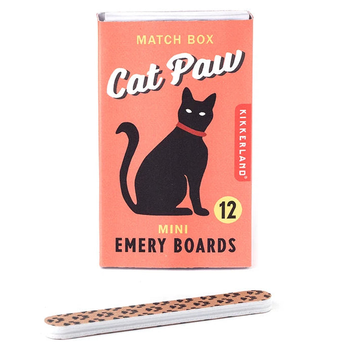 Kikkerland Cat Paws Matchbox Emery Boards – 12pk