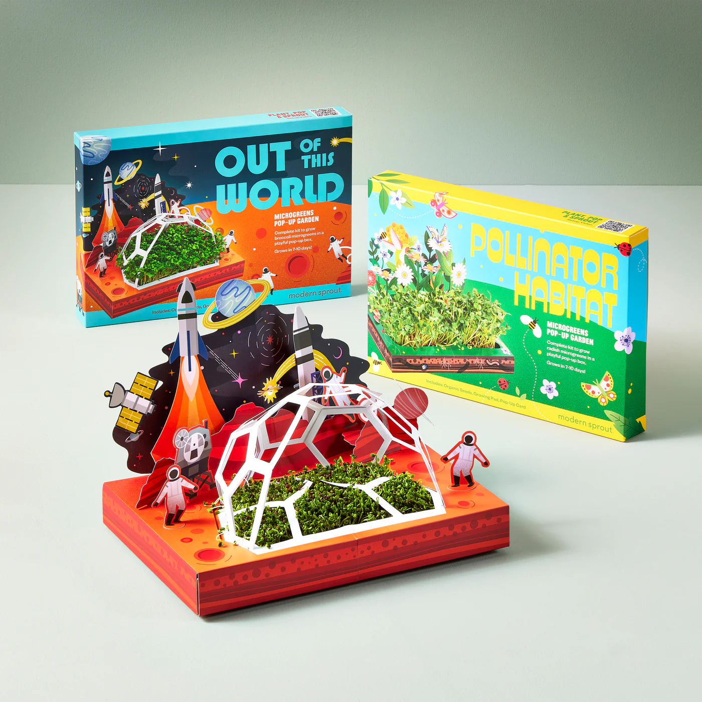 Modern Sprout Interactive Microgreens Garden Kit for Kids – Pollinator Habitat