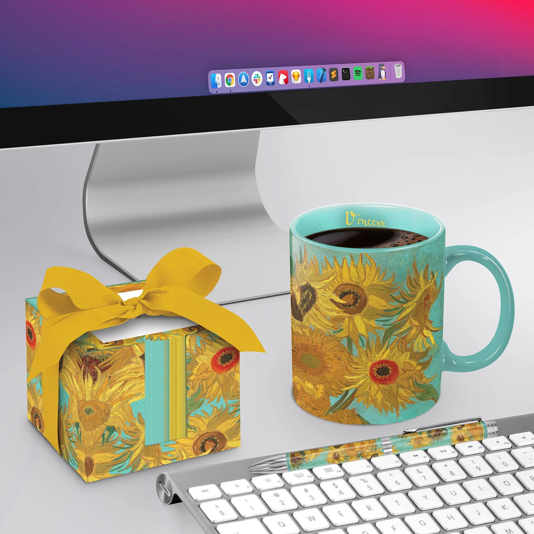 Porcelain Fine Art Coffee & Tea Mug – Van Gogh Sunflowers – 11oz.