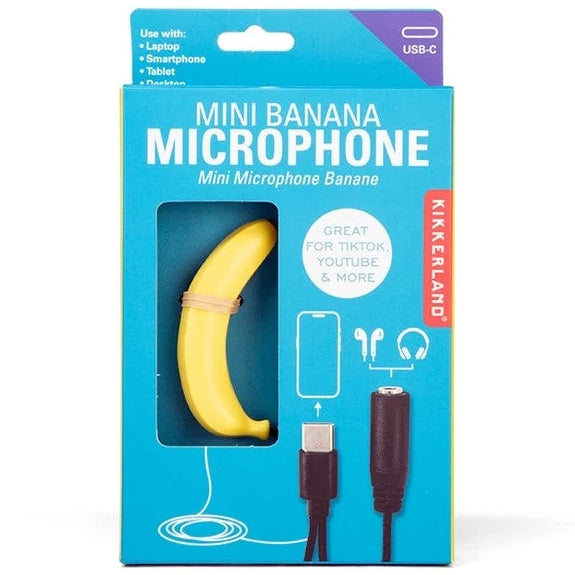 Kikkerland Plug & Play Mini Banana Karaoke Microphone