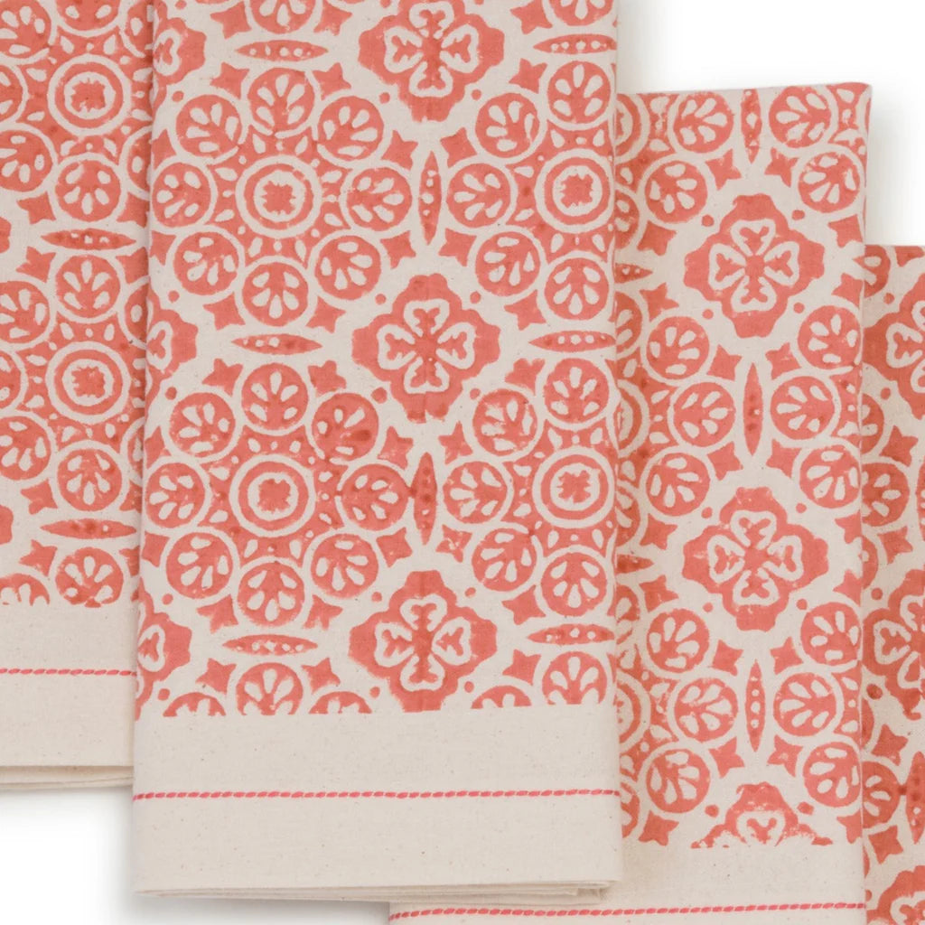 Sustainable Threads Cotton Cloth Napkins – Mosaic Rose – Set of 4