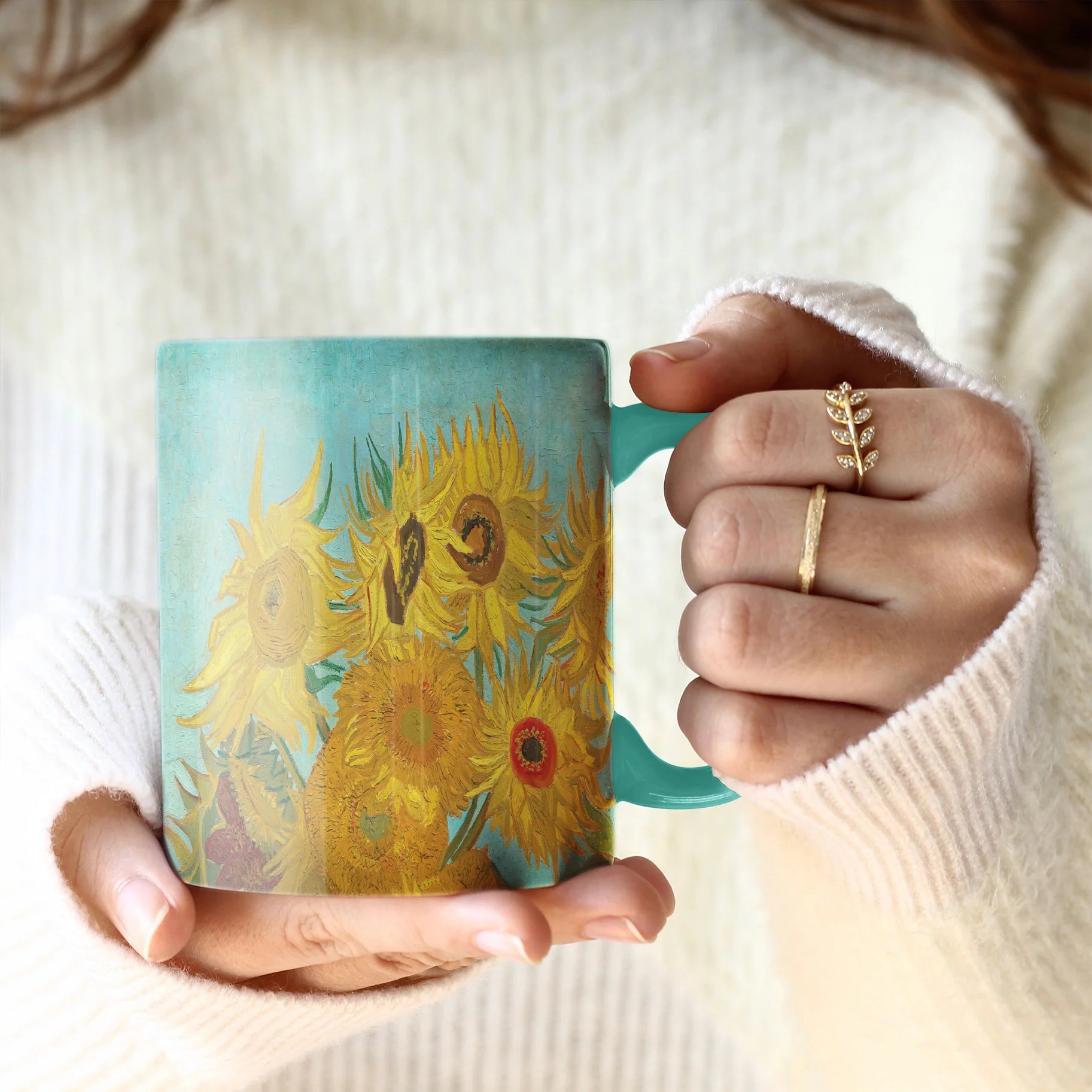 Porcelain Fine Art Coffee & Tea Mug – Van Gogh Sunflowers – 11oz.